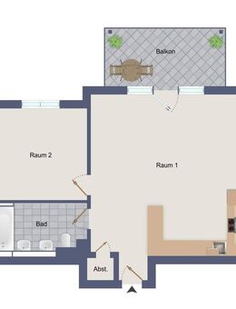 2 ZI-ETW im 1.OG, gr. Balkon, inkl. EBK und TG-Platz - Kriftel