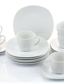 Retsch Arzberg Kaffeeservice Geschirr-Set, Service Fino (18-tlg), 6 Personen, Porzellan, 18 Teile, für 6 Personen