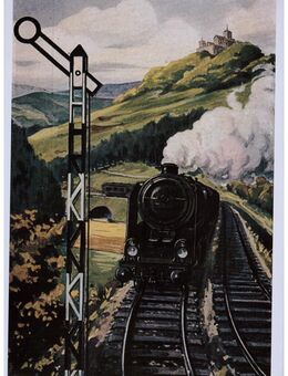 Nostalgie Metal card - Dampflok Blech-Postkarte Blechschild - Spraitbach