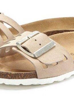 Elbsand Sandale Pantolette Mule, offener Schuh aus Leder mit weichem Komfortkorkfußbett