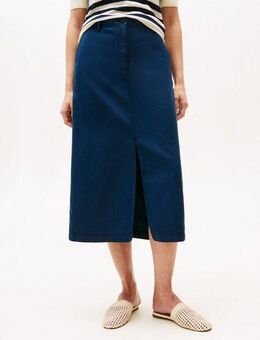 Tommy Hilfiger Webrock CO TENCEL MIDI SKIRT mit Schlitz