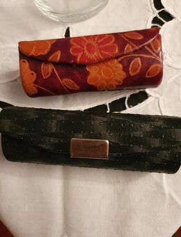 Lippenstiftetuis, schwarz, bunt Leder - Bremen