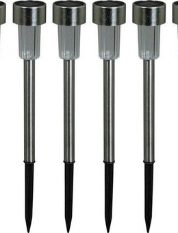 Luxform Gartenleuchte Siena - Solar-Gartenlampe - 8 Stück - Silber, LED fest integriert, Für den Außenbereich geeignet (IP44)