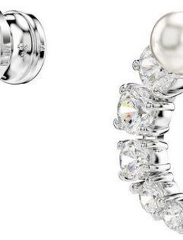 Swarovski Paar Creolen Schmuck Geschenk Matrix Ohrringe, mit Swarovski® Zirkonia (synth) - mit Swarovski® Perle