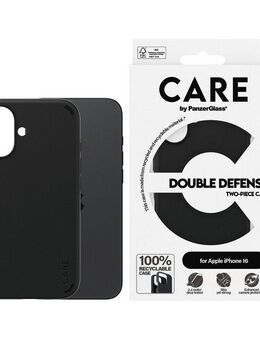 CARE by PanzerGlass Handyhülle Double Defence Case für Apple iPhone 16, Backcover, Schutzhülle, Handyschutzhülle, Case, Schutzcase, stoßfest