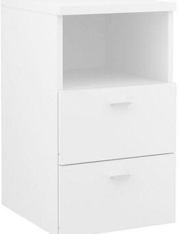 FMD Nachtkonsole Suva, Nachttisch m. 2 Schubkästen und offenem Fach, 60 cm hoch, 35 cm breit