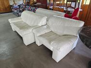 ©Leder Sofagarnitur in Weiß – 2- & 3-Sitzer Couch Sessel Sofa - Überlingen Zentrum