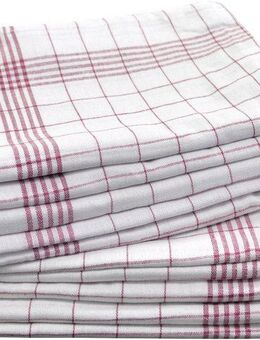 Dyckhoff Geschirrtuch KARO / Halbleinen - 50x70 cm, (Set, 10-tlg)