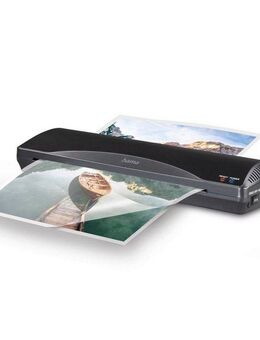 Hama Laminiergerät Laminator für DIN A3, Heiß- und Kaltlaminierung, 2 Rollen, schwarz, Mit Laminierfolien, Tischgerät, Verwendung im Office und Privat