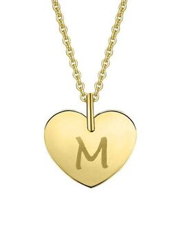 ONE ELEMENT Kettenanhänger Herz mit Gravur M Buchstaben Anhänger aus 333 Gelbgold, Damen Gold Schmuck Herz mit Gravur M