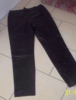 Damenhose Leder Lederhose lang schwarz Größe 38-40 - Schauenburg
