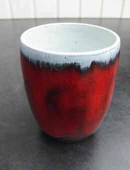 Töpferei Stock Kappeln Keramik 1 Becher rot Handarbeit Kunsthandwerk Fat Lava 5,- - Flensburg