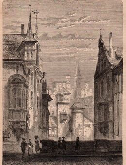 Grafik , Ein Blick in`s Innere von Nürnberg ., Bayern , Ansicht 21cm x 15cm ,1865 , M7 - Görlitz