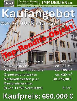 Wohn- und Geschäftshaus mit 11 Wohneinheiten, in Torgau. - Torgau