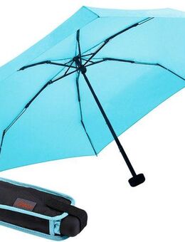 EuroSCHIRM® Taschenregenschirm Dainty, hellblau, besonders leicht, super flach und extra klein