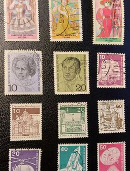 12 Briefmarken Deutsche Bundespost, gestempelt, von 1966 bis 1975 - Leverkusen