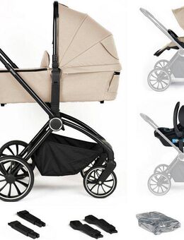 BabyGo Kombi-Kinderwagen Harmony 3in1, (Set), inkl. Babyschale mit Adaptern
