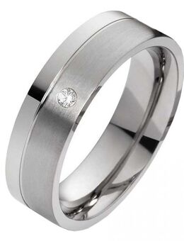 Ausgefallene Damenring Edelstahl DE029 mit Stein und Gravur - Aholming