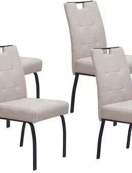 HELA 4-Fußstuhl LINZ, Esszimmerstuhl, Komfortstuhl (Set, 4 St), XL-Sitz,elegante Griffleiste,Komfortsitz mit Federkern,140kg belastbar