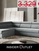 Ecksofa 270x213cm Samt Silber Grau Schlaffunktion PUR-Schaum in 50827