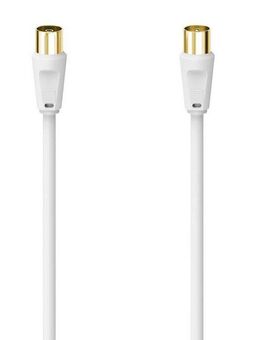 Hama Antennen-Kabel Koax-Stecker-Koax-Kupplung vergoldet 3m100dB TV-Kabel, (300 cm)