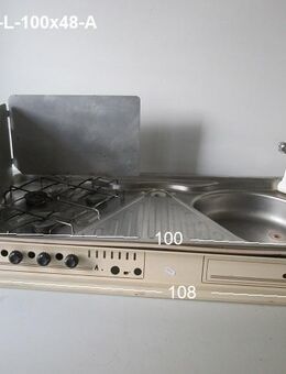 Cramer Kochfeld 50mba 3-flammig links mit Spülbecken gebr. ca 100x48 cm von Adria OHNE Typenschild - Schotten Zentrum