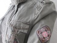 NEU mit Etikett * 3D Blumen * Blüten * Pailletten- Glitzer * Stickerei * Patches * Long * Parka * Jacke "ESPRIT" Gr. 36- 38/ S * khaki- oliv- grün * - Riedlingen