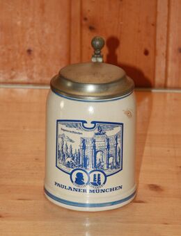 Paulaner München Siegestor in München mit Deckel Steinzeug Steingut Keramik 0,5L - Borken