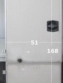 Hobby Wohnwagentür / Aufbautür 168 x 51 gebraucht ohne Schlüssel links (Eingangstür) in 63679