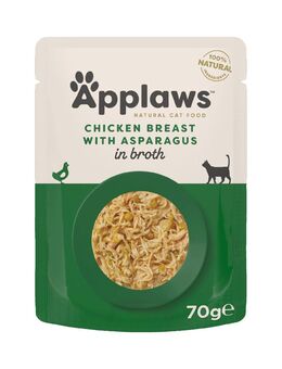 Applaws Cat Natural in Brühe 12 x 70 g - Hühnerbrust mit Spargel