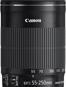 Canon EF-S 55-250mm f/4-5.6 IS STM Zoomobjektiv, (Passend für Canon EOS EF-S System Kameras (z.B. EOS 250D)