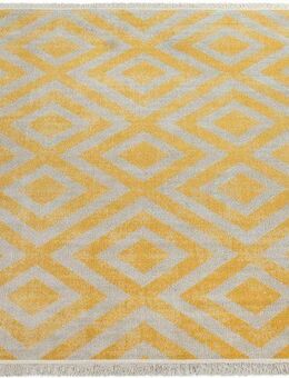 Paco Home Teppich Poco 821, rechteckig, Höhe: 6 mm, Kurzflor, Rauten Design, mit Fransen, In- und Outdoor geeignet