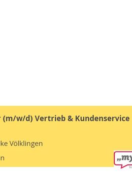 Mitarbeiter (m/w/d) Vertrieb & Kundenservice - Völklingen