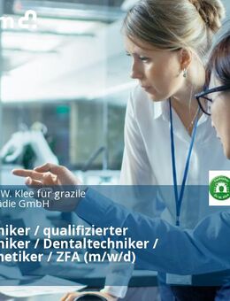 Zahntechniker / qualifizierter Zahntechniker / Dentaltechniker / Zahnprothetiker / ZFA (m/w/d) - Potsdam