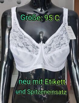 Bügel-BH mit Spitzeneinsatz, Größe: 95 C, neu, 4 Bilder - Immenhausen