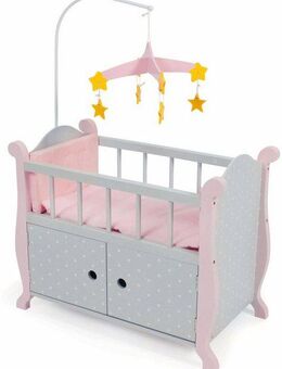 CHIC2000 Puppenbett Puntos Grey, aus Holz mit Mobile