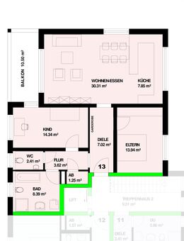 Neubau: 3-Zimmer Obergeschoss mit Balkon in Steinen - Höllstein Nr.13 - RESERVIERT - Steinen (Baden-Württemberg)