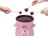bestron Elektro-Fondue DCM043P Mini-Schokofondue-Set, 0,3 l, inkl. 10xSpieße, 10xGabeln und 1xSpatel, 25Watt, Rosa