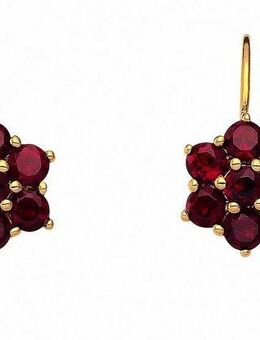 Adelia´s Paar Ohrhänger 1 Paar 333 Gold Boutons mit Granat, 333 Gold mit Granat Goldschmuck für Damen