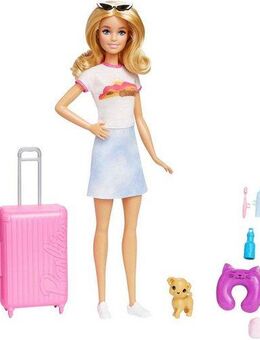 Barbie Anziehpuppe Reiseset mit Hündchen & Urlaubs-Zubehör, inklusive Puppe