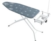 WENKO Bügelbrett Modell Professional, Bügelfläche 130x48 cm, höhenverstellbarer Bügeltisch mit Kabelführung und Steckdose