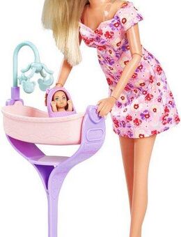 SIMBA Anziehpuppe Steffi Love, Hello Baby, mit wachsendem Bauch und Babybett