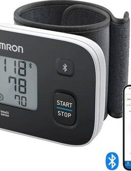 Omron Handgelenk-Blutdruckmessgerät RS3 Intelli IT digitales Handgelenk-Blutdruckmessgerät, klinisch validiert, mit kostenloser Smartphone App OMRON connect