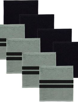DDDDD Spültuch Kombi-Set Basic & Baxter, 30x30 cm, aus 100% Baumwolle, (Set, 8-tlg., bestehend aus 4x Spültuch Basic & 4x Spültuch Baxter), optimale Saugfähigkeit, mit praktischer Aufhängeschlaufe