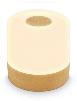 B.K.Licht Außen-Tischleuchte BK_TL1589 Akku LED Tischlampe, 3-Stufen Touchdimmer, mit USB, Dimmfunktion, LED fest integriert, Extra-Warmweiß, 2.700 K, 150 Lm, 2W, integrierte Batterie, IP44, 7x7 cm, Holzfarben