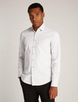 Calvin Klein Businesshemd POPLIN STRETCH SLIM SHIRT mit Kentkragen, Logoprint auf Brusthöhe