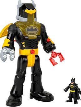 Mattel® Actionfigur Imaginext DC Super Friends einsetzbarer Batman mit Exo-Anzug Roboter, (6-tlg), mit Licht und Sound sowie 4 Kampfzubehörteilen