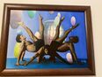 Kunstwerk Bild Öl auf Leinwand Gemälde Turner Gymnastik Männer in 93049