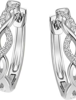 Firetti Paar Creolen Schmuck Geschenk Silber 925 Ohrschmuck Ohrringe Kreis Infinity, mit Zirkonia (synth)