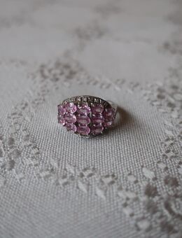 Pink Ceylon-Saphir-Silberring 925er Sterling Silber mit Topas Weiß Größe 17 Juwelo - Niddatal